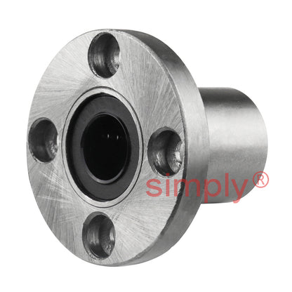 LMEF8UU Round Flanged Linear Ball Bushing with Rubber Seals and Resin Retainer 8x16x25mm
