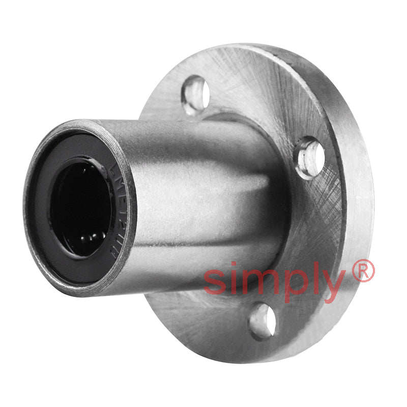 LMEF8UU Round Flanged Linear Ball Bushing with Rubber Seals and Resin Retainer 8x16x25mm