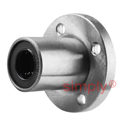 LMEF8UU Round Flanged Linear Ball Bushing with Rubber Seals and Resin Retainer 8x16x25mm