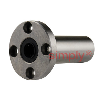 LMEF8LUU Long Round Flanged Linear Ball Bushing with Rubber Seals and Resin Retainer 8x16x45mm