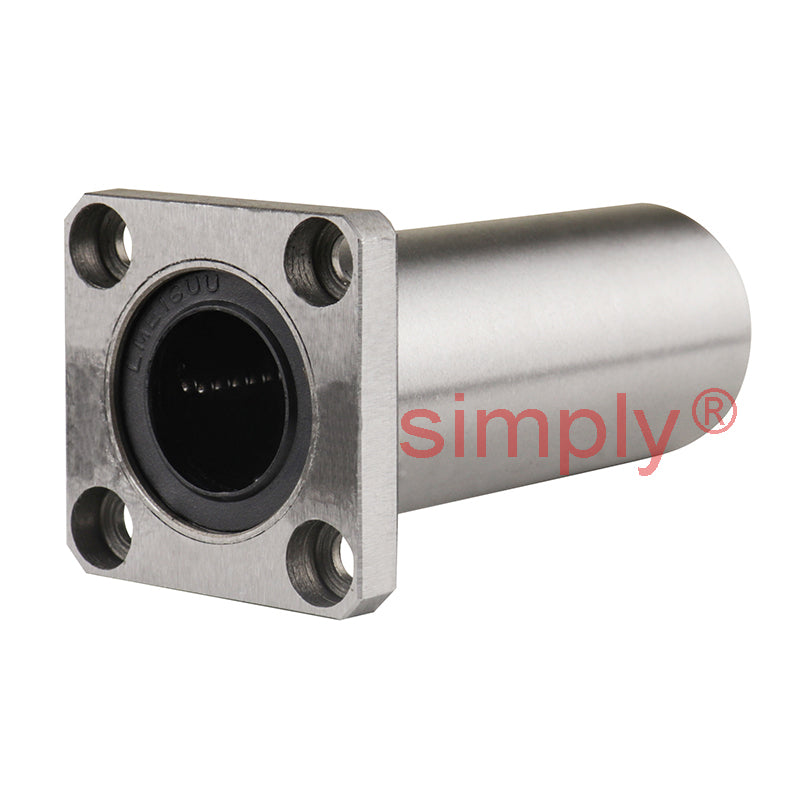 LMEK16LUU Long Square Flanged Linear Ball Bushing with Rubber Seals and Resin Retainer 16x26x68mm