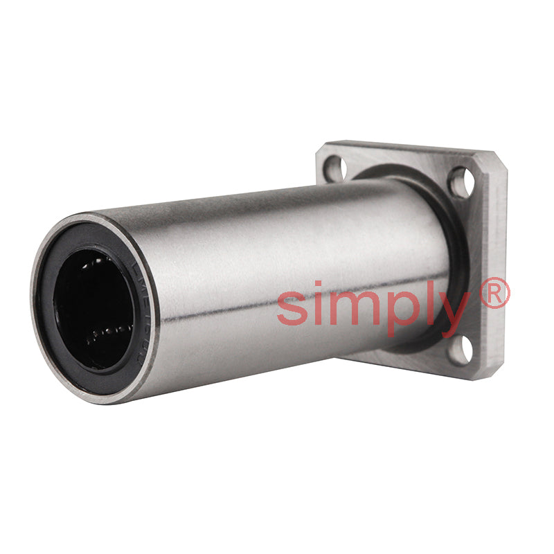 LMEK16LUU Long Square Flanged Linear Ball Bushing with Rubber Seals and Resin Retainer 16x26x68mm