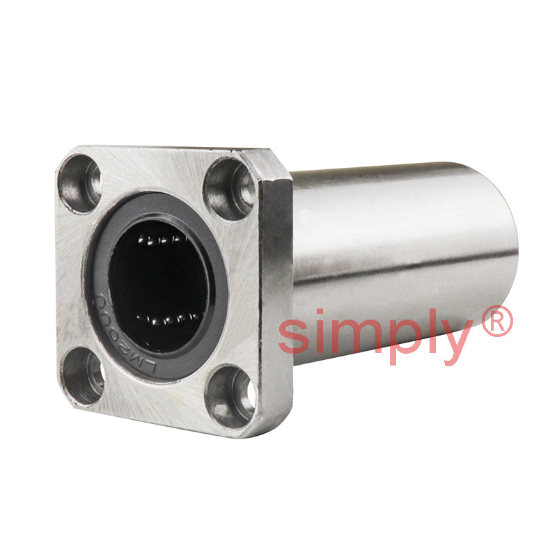 LMEK20LUU Long Square Flanged Linear Ball Bushing with Rubber Seals and Resin Retainer 20x32x80mm