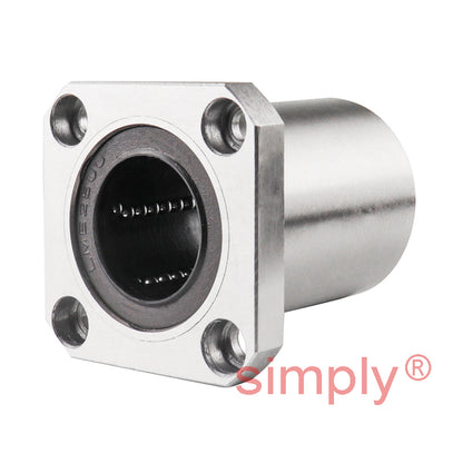 LMEK25UU Square Flanged Linear Ball Bushing with Rubber Seals and Resin Retainer 25x40x58mm