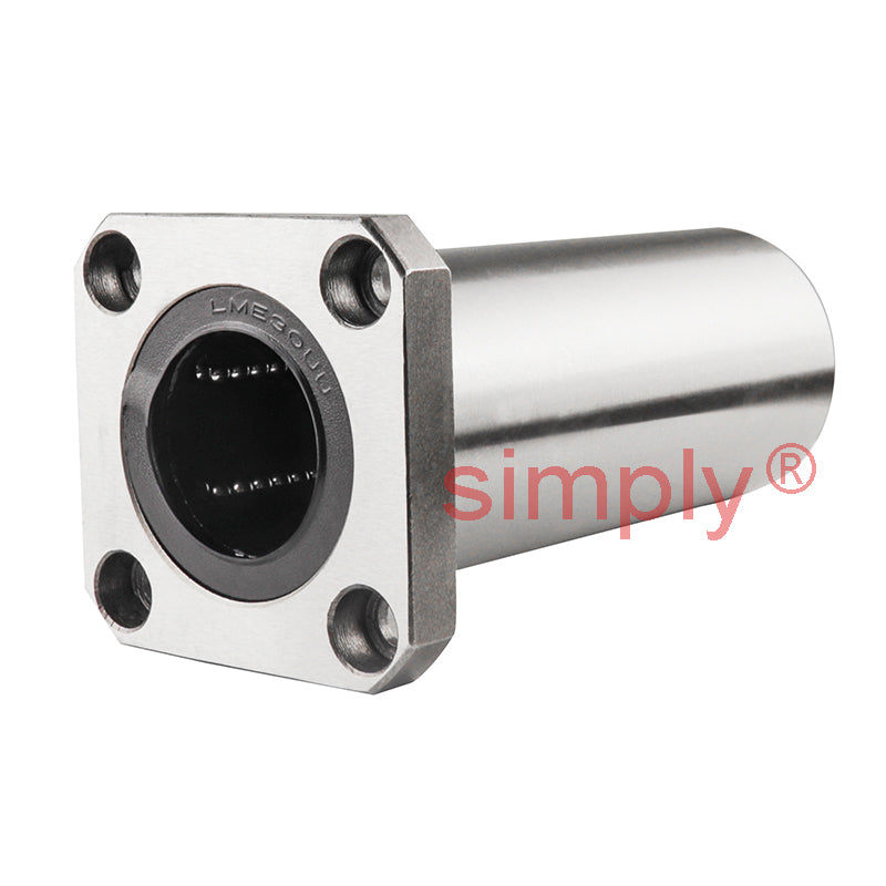 LMEK30LUU Long Square Flanged Linear Ball Bushing with Rubber Seals and Resin Retainer 30x47x123mm