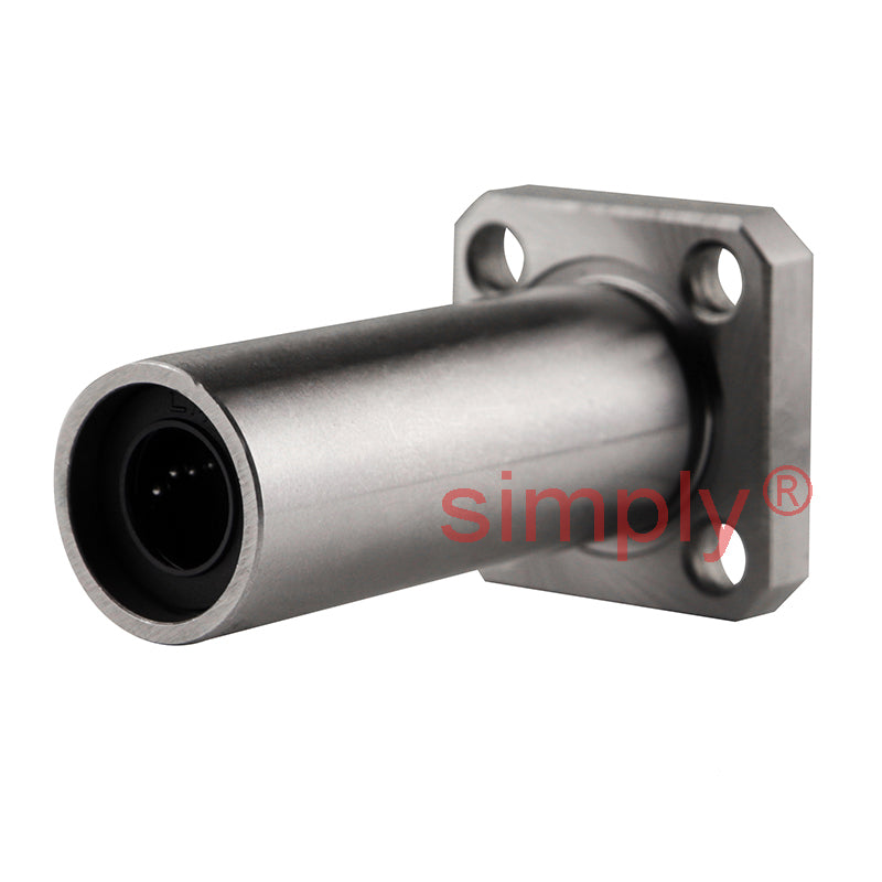 LMEK8LUU Long Square Flanged Linear Ball Bushing with Rubber Seals and Resin Retainer 8x16x46mm