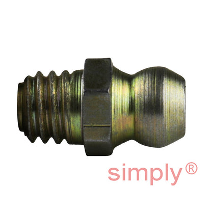 M6x1 Metric Tapered Hardened Mild Steel Zinc Plated Straight Hydraulic Grease Nipples - Pack of 500
