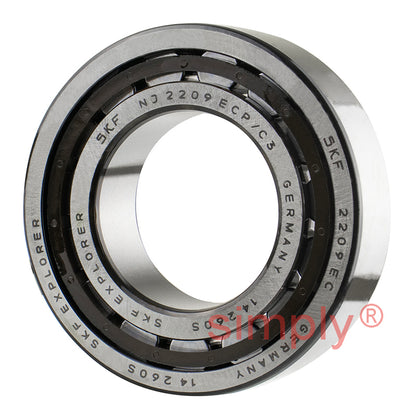 SKF NJ2209ECPC3 Single Row Cylindrical Roller Bearing with Polyamide Cage 45x85x23mm