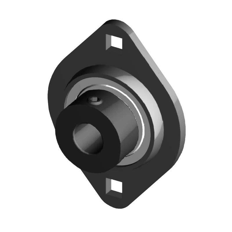 NTN AELPFL206W3 Metric Two Bolt Oval Pressed Steel Bearing Housing with 30mm Eccentric Collar Insert - Allow 2-3 Days