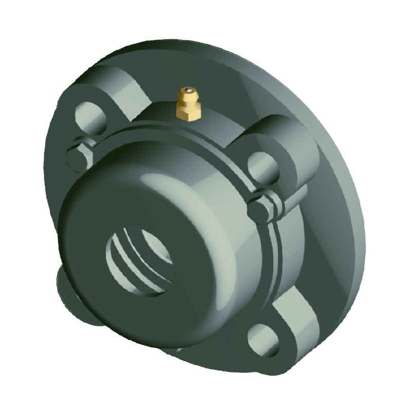 NTN C-UCFC207D1 Metric Four Bolt Cast Iron Round Flanged Housing with 35mm Insert with Cast Iron Cover - Open Version - Allow 2-3 Days