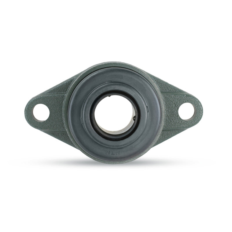 NTN M-C-UCFL214-210D1 Imperial Two Bolt Oval Cast Iron Flange Housing with 2-5/8 inch Bore Insert with Cast Iron Cover - Open Version - Allow 2-3 Days