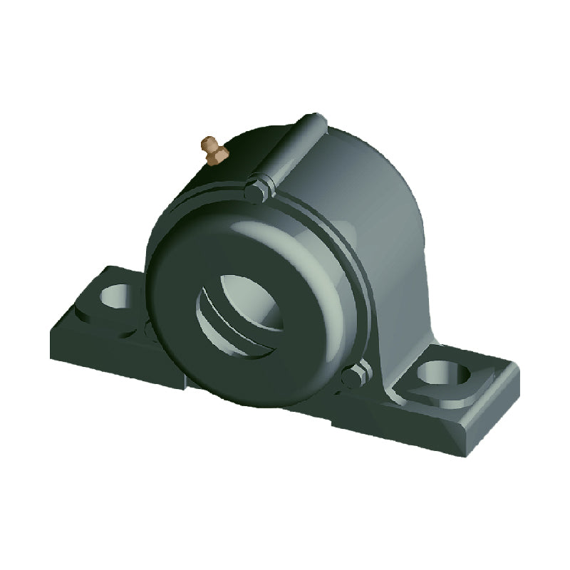 NTN C-UCP318D1 Metric Cast Iron Two Bolt Pillow / Plummer Block Housing with 90mm Bore Insert with Cast Iron Cover - Open Version - Allow 2-3 Days