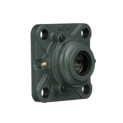 NTN C-UKFS313D1/HA2313 Imperial Four Bolt Square Cast Iron Housing with Cast Iron Cover - Open Version - Insert and Adaptor Sleeve Fits 2-3/16 inch Shaft - Allow 2-3 Days