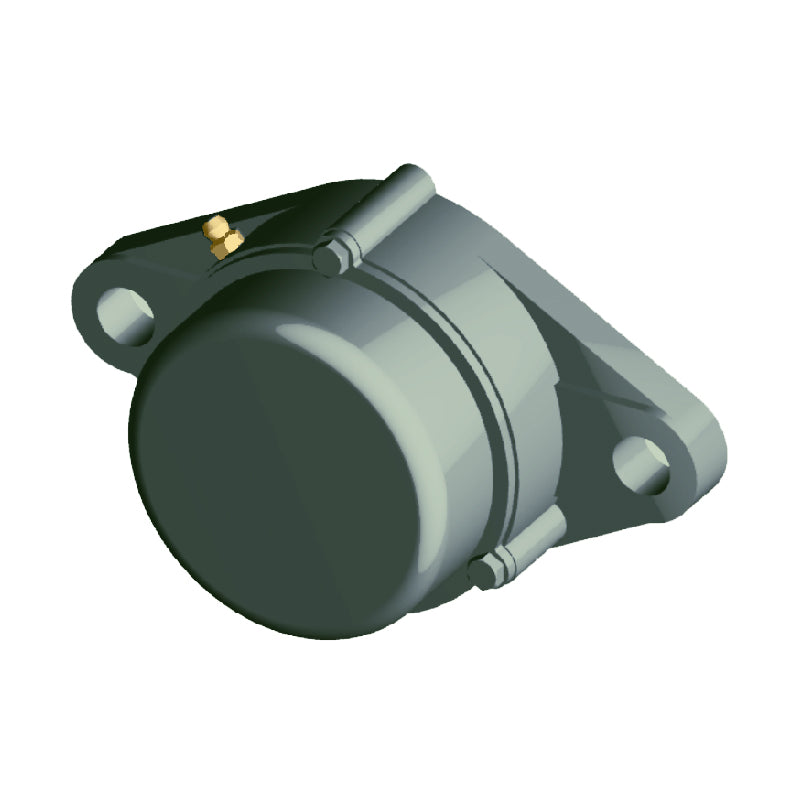 NTN CM-UCFL212D1 Metric Two Bolt Oval Cast Iron Flange Housing with 60mm Bore Insert with Cast Iron Cover - Closed Version - Allow 2-3 Days