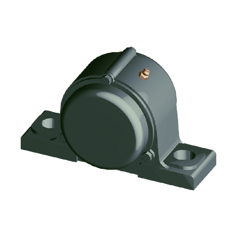 NTN CM-UCP202D1 Metric Cast Iron Two Bolt Pillow / Plummer Block Housing with 15mm Bore Insert with Cast Iron Cover - Closed Version - Allow 2-3 Days