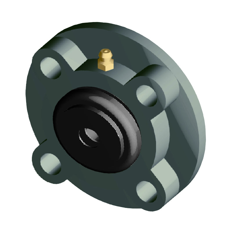 NTN M-S-UCFC205D1 Metric Four Bolt Cast Iron Round Flanged Housing with 25mm Insert with Steel Plate Cover - Open Version - Allow 2-3 Days