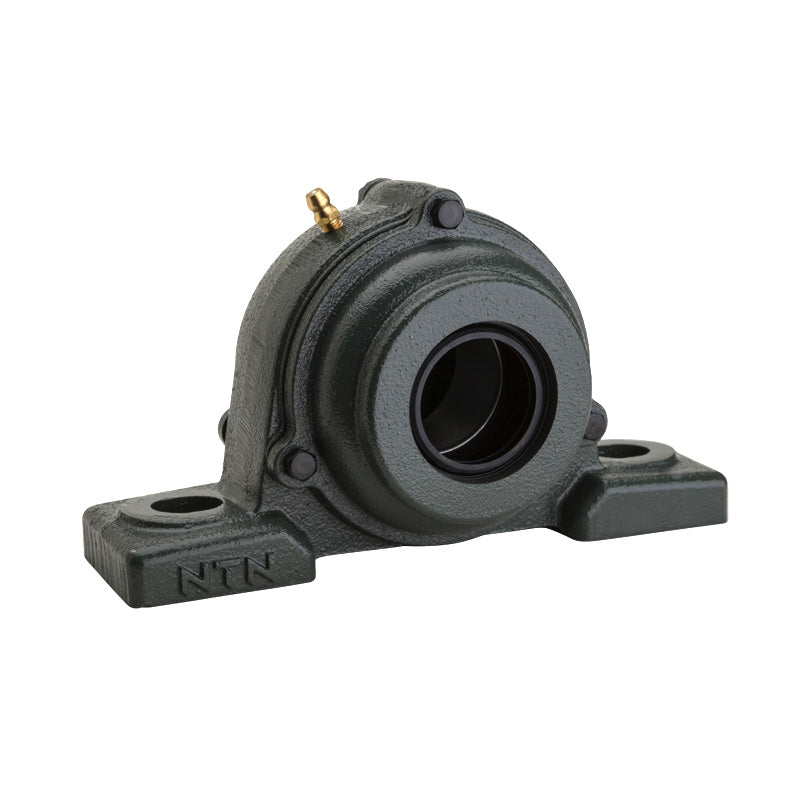 NTN S-UCP203-011D1 Imperial Cast Iron Two Bolt Pillow / Plummer Block Housing with 11/16 inch Bore Insert with Steel Plate Cover - Open Version - Allow 2-3 Days