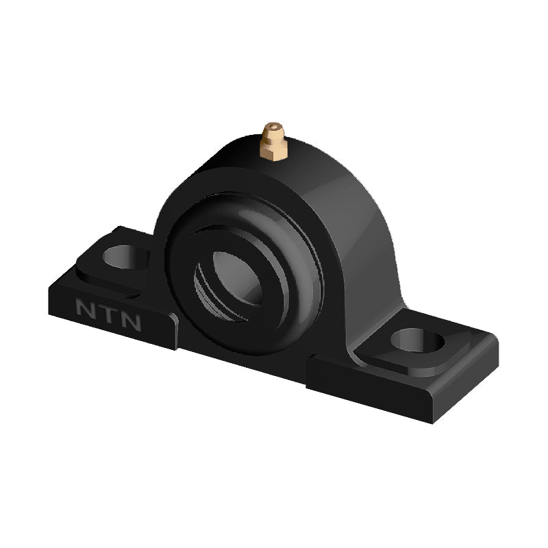 NTN S-UCPX10-115D1 Imperial Cast Iron Two Bolt Pillow / Plummer Block Housing with 1-15/16 inch Bore Insert with Steel Plate Cover - Open Version - Allow 2-3 Days