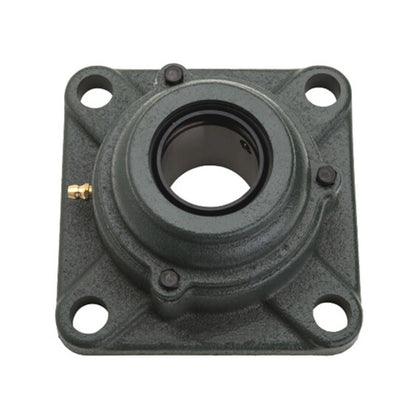 NTN S-UKF208D1/H2308X Metric Four Bolt Square Cast Iron Housing with Steel Plate Cover - Open Version - Insert and Adaptor Sleeve Fits 35mm Shaft - Allow 2-3 Days