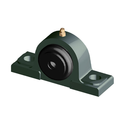 NTN M-SM-UCP212-204D1 Imperial Cast Iron Two Bolt Pillow / Plummer Block Housing with 2-1/4 inch Bore Insert with Steel Plate Cover - Closed Version - Allow 2-3 Days