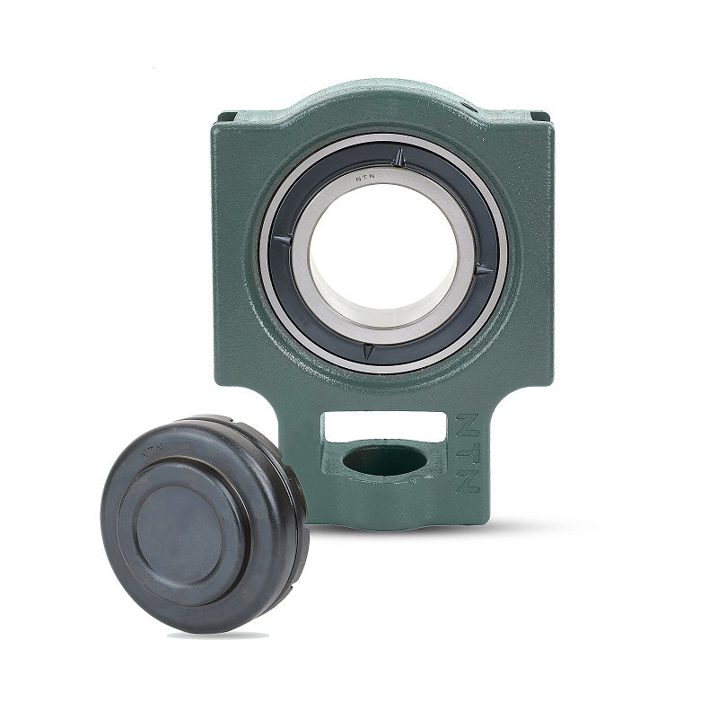 NTN SM-UKT208SD1/HS2308X Imperial Cast Iron Take Up Unit with Steel Plate Cover - Closed Version - Insert and Adaptor Sleeve Fits 1-3/8 inch Shaft - Allow 2-3 Days