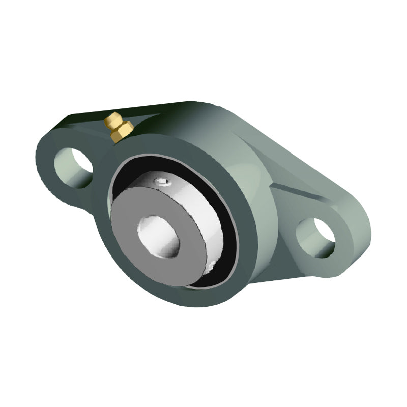 NTN UCFLX09D1 Metric Two Bolt Oval Cast Iron Flange Housing with 45mm Bore Insert - Allow 2-3 Days
