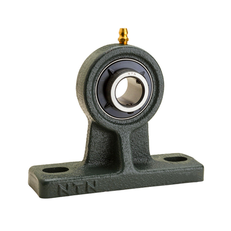 NTN UCHP208D1 Metric Cast Iron High Centre Height Two Bolt Pillow / Plummer Block Housing with 40mm Bore Insert - Allow 2-3 Days