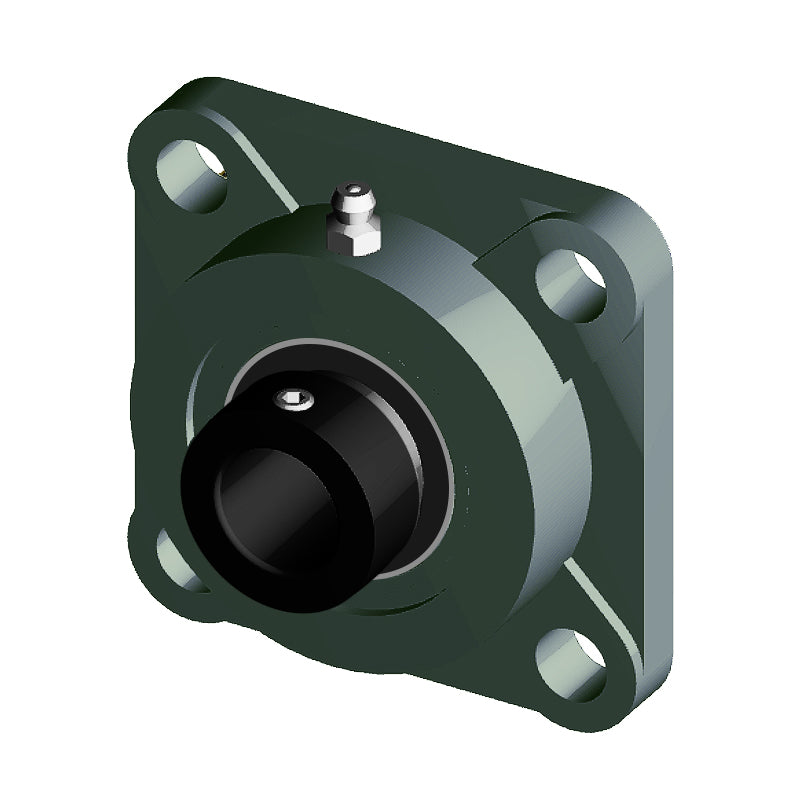 NTN M-UELF207D1 Metric Four Bolt Square Cast Iron Flange Housing with 35mm Bore Eccentric Collar Insert - Allow 2-3 Days