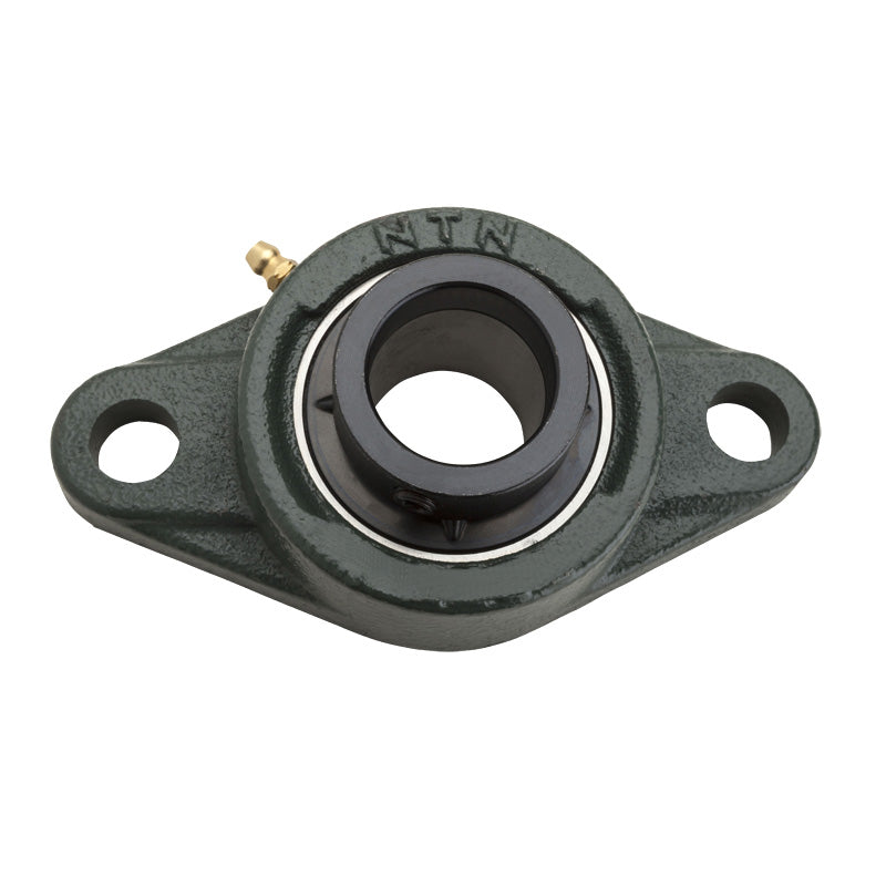 NTN M-UELFL213-209D1 Imperial Two Bolt Cast Iron Oval Housing with 2-9/16 inch Bore Eccentric Collar Insert - Allow 2-3 Days