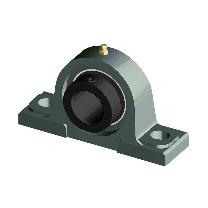NTN M-UELP206D1 Metric Cast Iron Two Bolt Pillow / Plummer Block Housing with 30mm Eccentric Collar Insert - Allow 2-3 Days