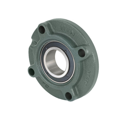 NTN UKFCX07D1/HS2307 Imperial Four Bolt Cast Iron Round Flanged Housing Insert and Adaptor Sleeve Fits 1-1/8 inch Shaft - Allow 2-3 Days