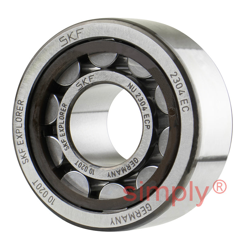 SKF NU2304ECP Single Row Cylindrical Roller Bearing with Polyamide Cage 20x52x21mm