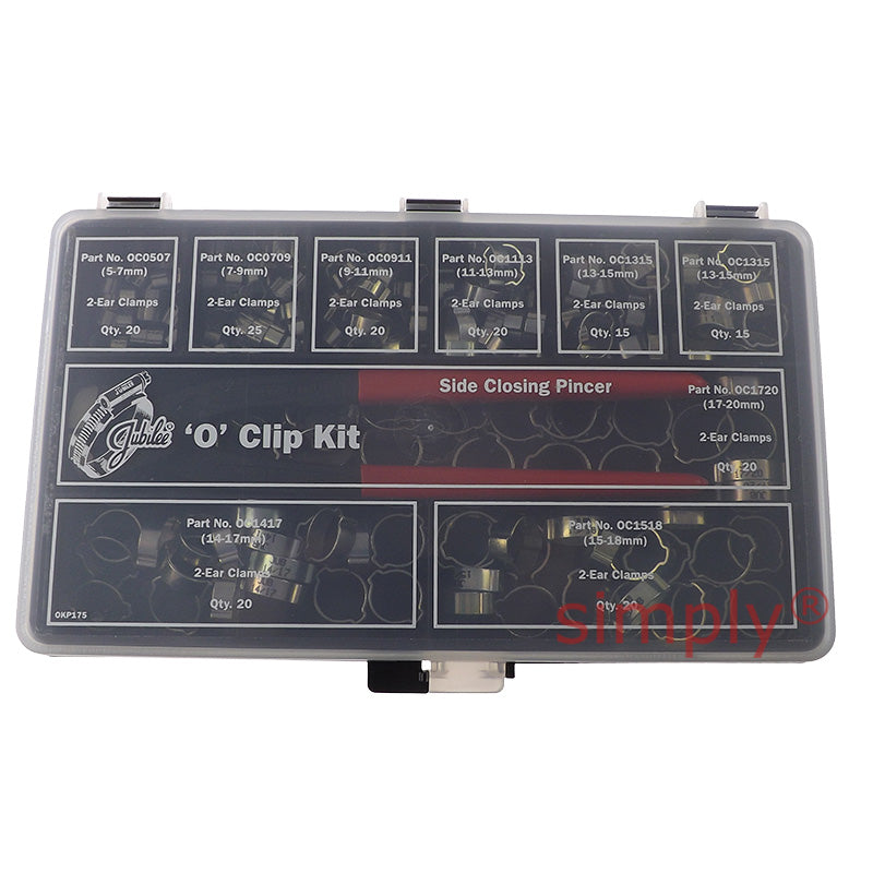 OKP175MS Zinc Plated Steel Jubilee O Clip Kit with Pincers