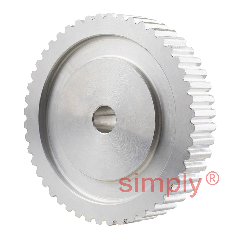 P48-XL-037 - 1/5 inch Pitch 48 Tooth Pilot Bore Aluminium Timing Pulley for 3/8 inch Wide Belt