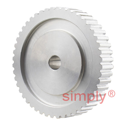 P48-XL-037 - 1/5 inch Pitch 48 Tooth Pilot Bore Aluminium Timing Pulley for 3/8 inch Wide Belt