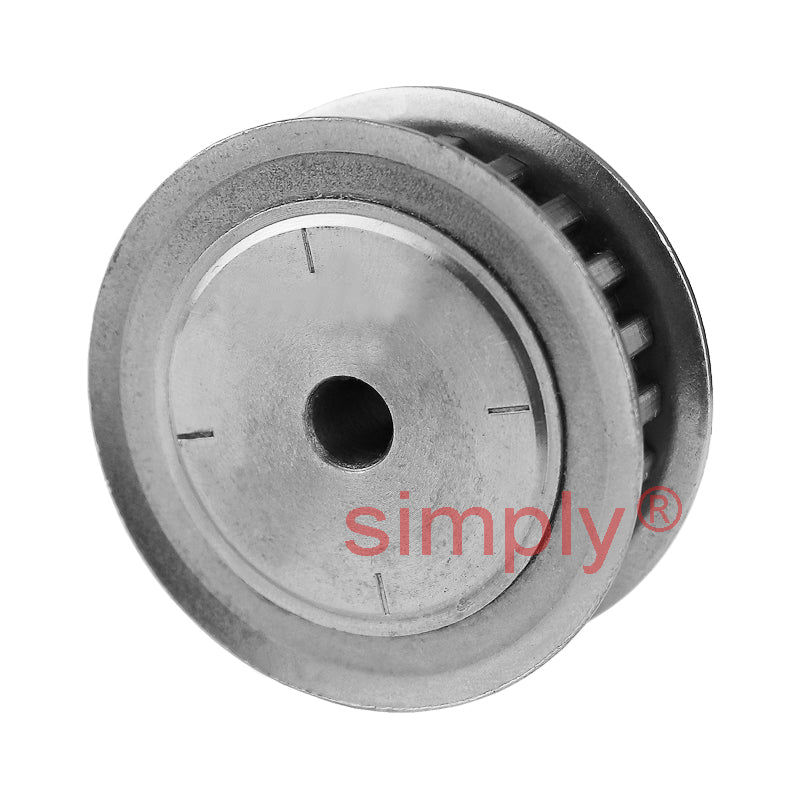 P28-XL-037F - 1/5 inch Pitch 28 Tooth Flanged Pilot Bore Aluminium Timing Pulley for 3/8 inch Wide Belt