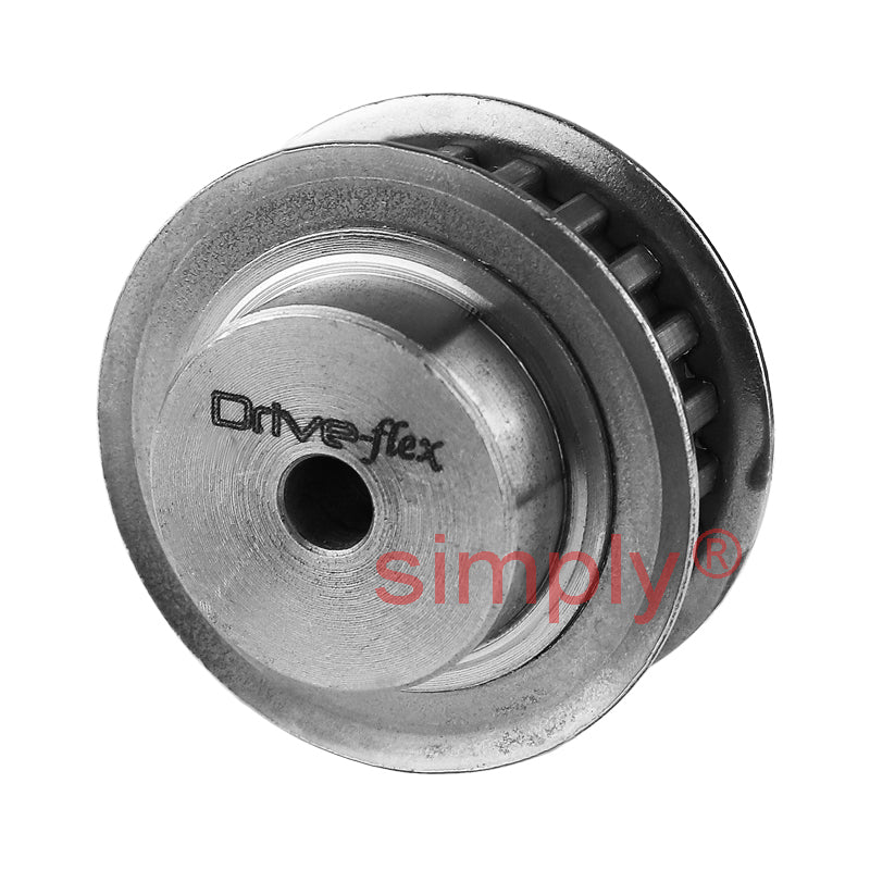 P21-XL-037F - 1/5 inch Pitch 21 Tooth Flanged Pilot Bore Aluminium Timing Pulley for 3/8 inch Wide Belt