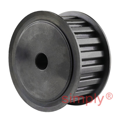 P25-L-100F - 3/8 inch Pitch 25 Tooth Flanged Pilot Bored Steel Timing Pulley for 1 inch Wide Belts