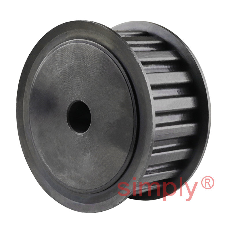 P12-L-050F - 3/8 inch Pitch 12 Tooth Flanged Pilot Bored Steel Timing Pulley for 1/2 inch Wide Belts