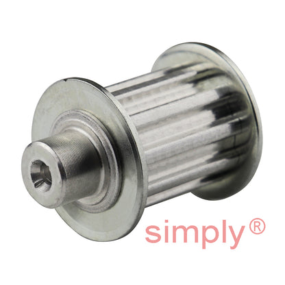 Drive-Flex Aluminium Centre Drilled T5 Timing Pulley with Flanges 5mm Pitch 12 Tooth for 25mm Wide Belts
