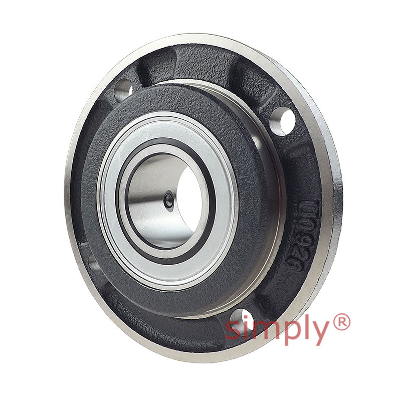 INA PMEY40XLN Four Bolt Cast Iron Round Housing with Grub Screw Insert 40mm Bore - Allow 2-3 Days