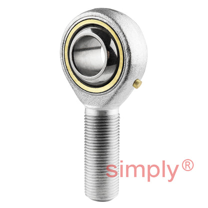 Budget POS18C Right Hand Steel / Bronze Lined Maintenance Required Plain Male Rod End 18mm Bore M18x1.5 Thread