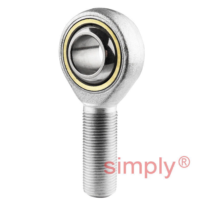 Budget POS18C Right Hand Steel / Bronze Lined Maintenance Required Plain Male Rod End 18mm Bore M18x1.5 Thread