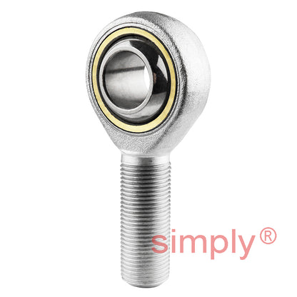 Budget POS18C Right Hand Steel / Bronze Lined Maintenance Required Plain Male Rod End 18mm Bore M18x1.5 Thread