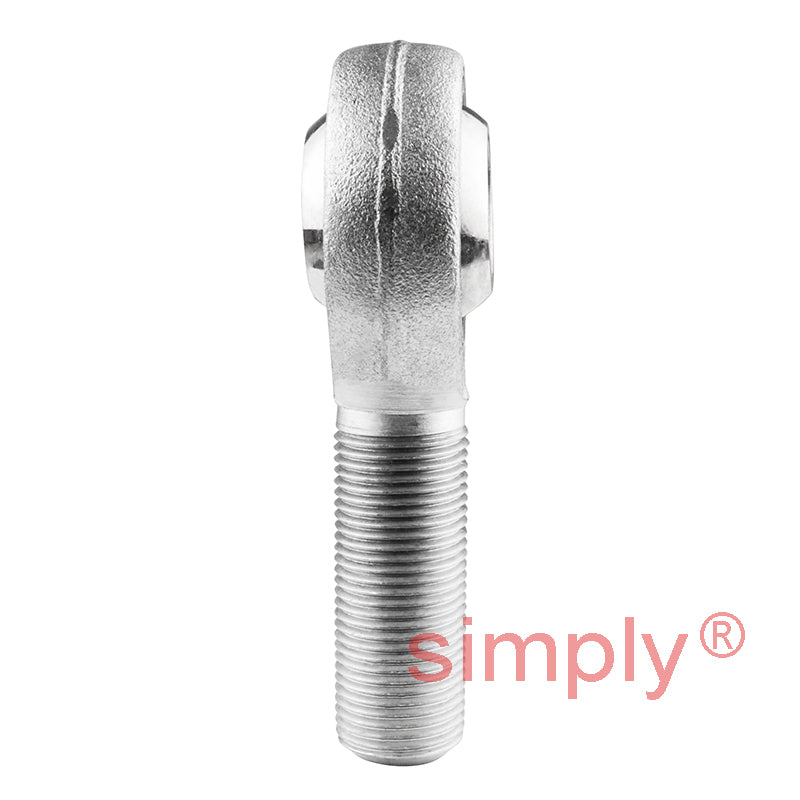 Budget POS18C Right Hand Steel / Bronze Lined Maintenance Required Plain Male Rod End 18mm Bore M18x1.5 Thread