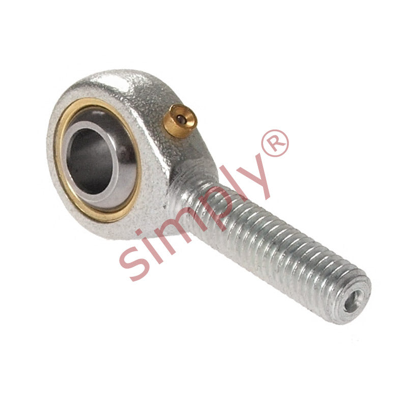 Budget POS12 Right Hand Steel / Bronze Lined Plain Male Rod End 12mm Bore M12x1.75 Thread
