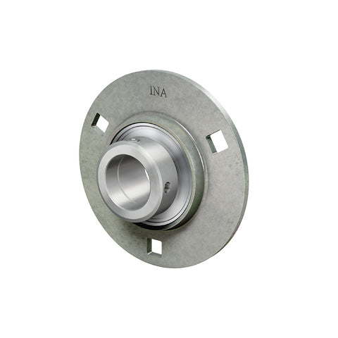 INA RA15XL Three Bolt Sheet Steel Round Housing with Eccentric Collar Insert 15mm Bore