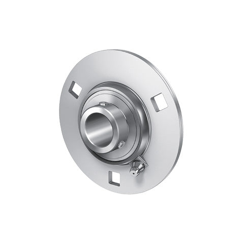 INA RRY20VA Three Bolt Sheet Steel Round Housing with Grub Screw Insert and Anti-Corrosion Protection 20mm Bore