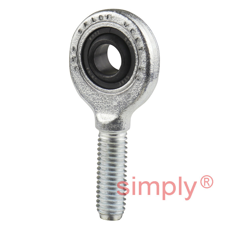 SKF SAL8E Left Hand Steel / Steel Plain Male Rod End M8 Thread