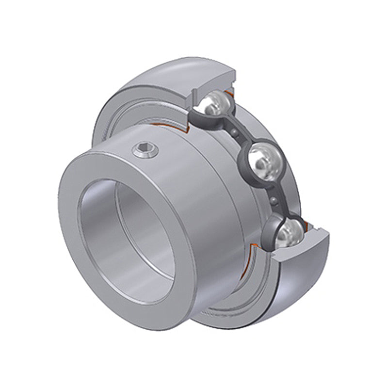 SNR SES209-28 Imperial Stainless Flatback Spherical Outer Food Safe Bearing Insert 1-3/4 inch Bore 85mm Outside Diameter with Eccentric Collar - Allow 2-3 Days